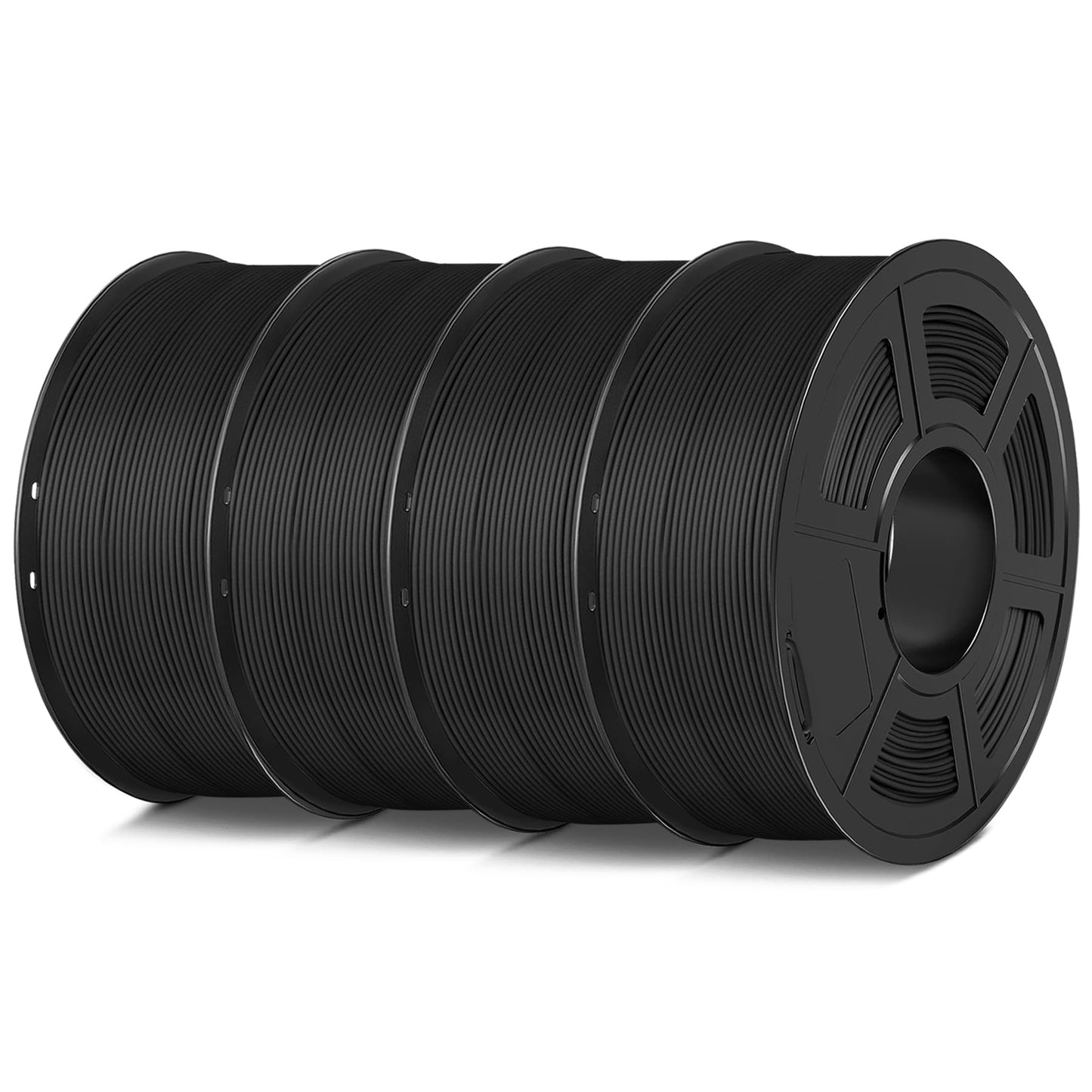 SUNLU 4KG 3D Printer Filament Bundle - PLA Matte 1.75mm, Neatly Wound with Matte Finish, Compatible with 99% FDM 3D Printers, 1kg Spool (2.2lbs), 4 Packs, Black