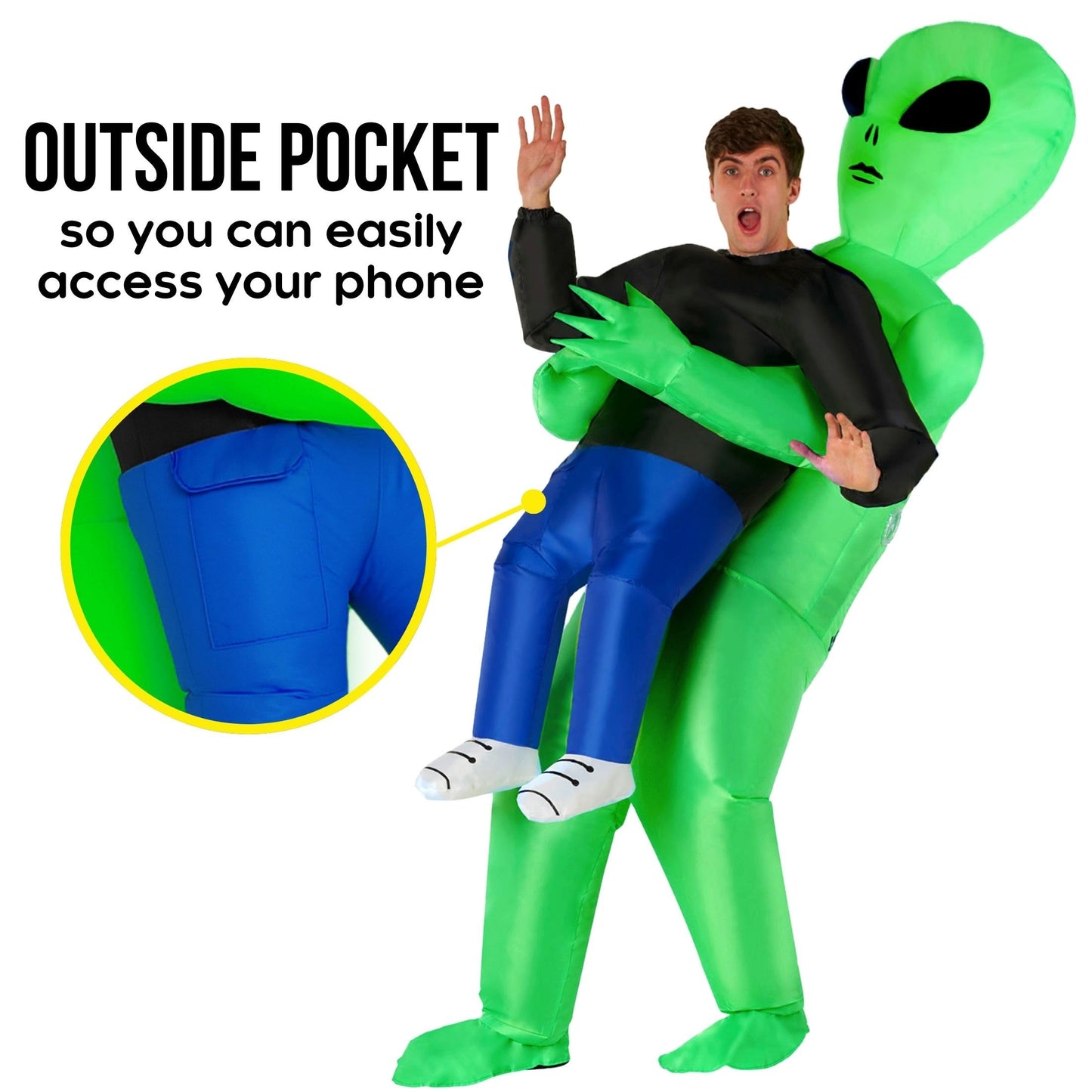 Morph Alien Costume, Inflatable Blow Up Alien Costumes Adult, Halloween Costumes for Adults, Halloween Costume for Men