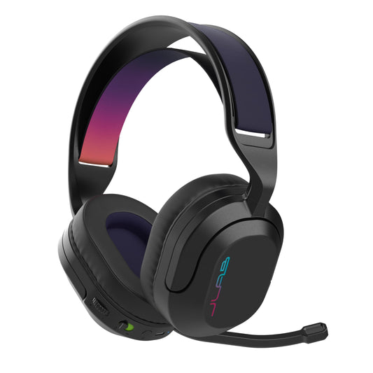 JLab Nightfall Wireless Gaming Headset, All-Night Comfort, 50mm Drivers and Sound Isolating Inner Shelf, Flip-to-Mute Rotating Mic, Dual Wireless Connections, Customization Options with The Lab App