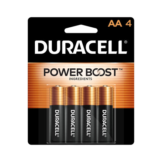 Duracell - CopperTop AA Alkaline Batteries - Long Lasting, All-Purpose Double A Battery for Household and Business, 4 Batteries, Power Remotes, Toys, and More, Reliable and Trustworthy
