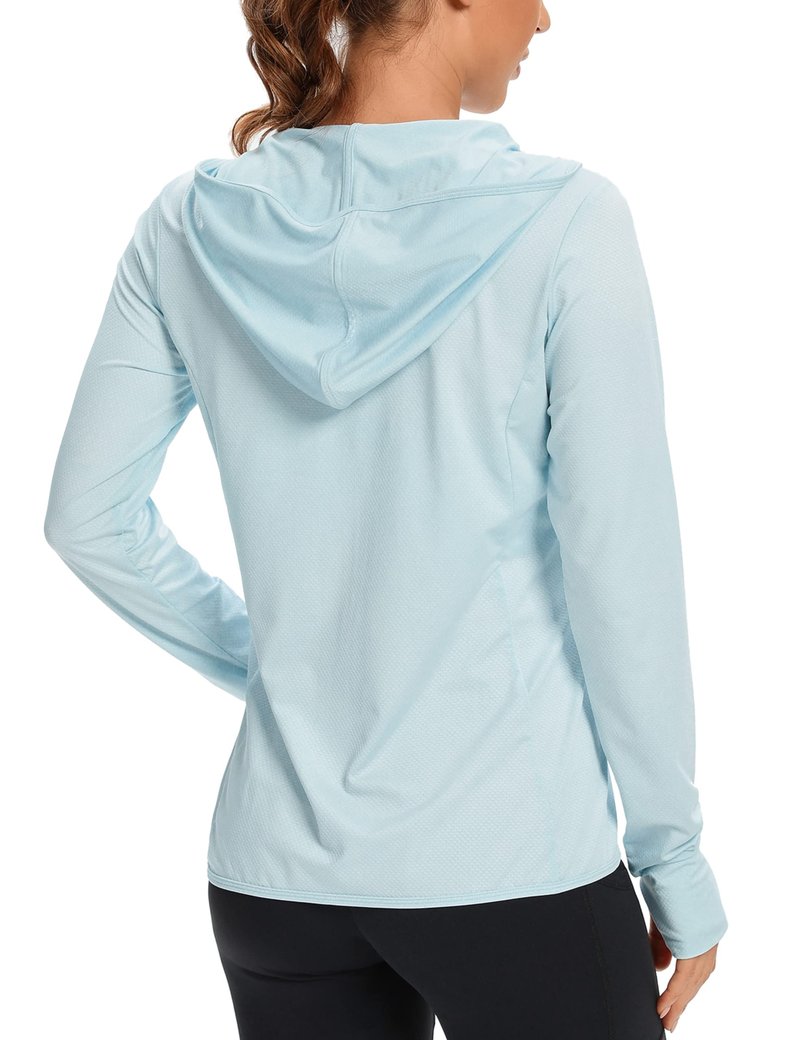 Women's UPF 50+ UV Sun Protection Clothing Zip Up Hoodie SPF Long Sleeve Sun Shirt Fishing Hiking Outdoor Jacket,Blue,M