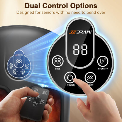 Shiatsu Foot Massager Machine with Heat : Deep Kneading Foot Massager with Vibration & Compression for Plantar Fasciitis & Neuropathy - for Women & Men,Relax for Home Office Use (Black)