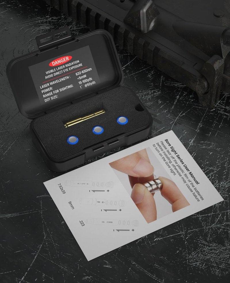 Feyachi Bore Sighting Laser 9mm Red Dot Laser Boresighter for Handgun Pistol with Tail Switch Included