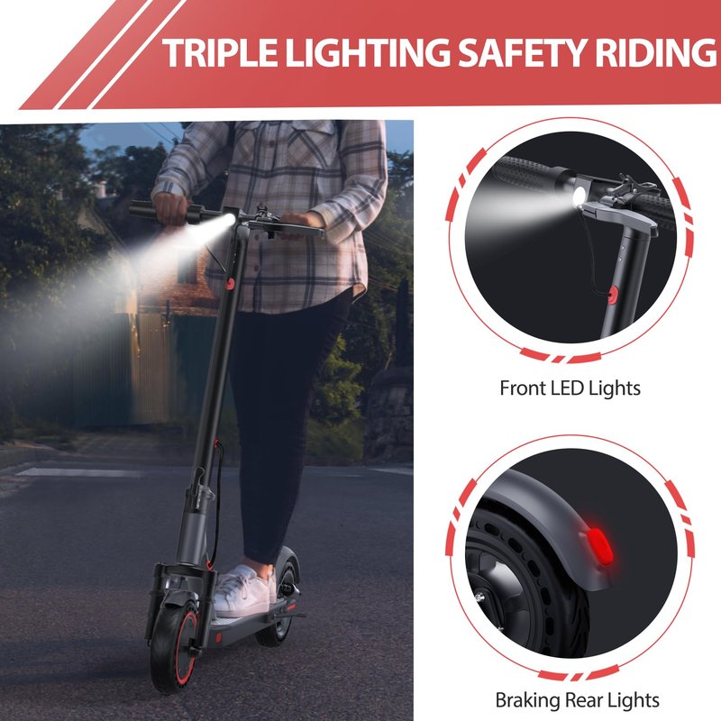 MAXSHOT Electric Scooter for Adults, 8.5/14" Tires, 19/22Mph, 350W/500W Motor, 16-28 Miles Range, Folding E-Scooter with Dual Suspension,APP Control