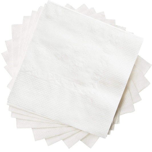 GUSTO [500 Count - 4.5 x 4.5 Folded] White Beverage Napkins - 1-Ply Bulk Cocktail Napkins, Restaurant Bar Paper Napkins and Party Napkins - 9x9 Unfolded (Formerly Comfy Package)