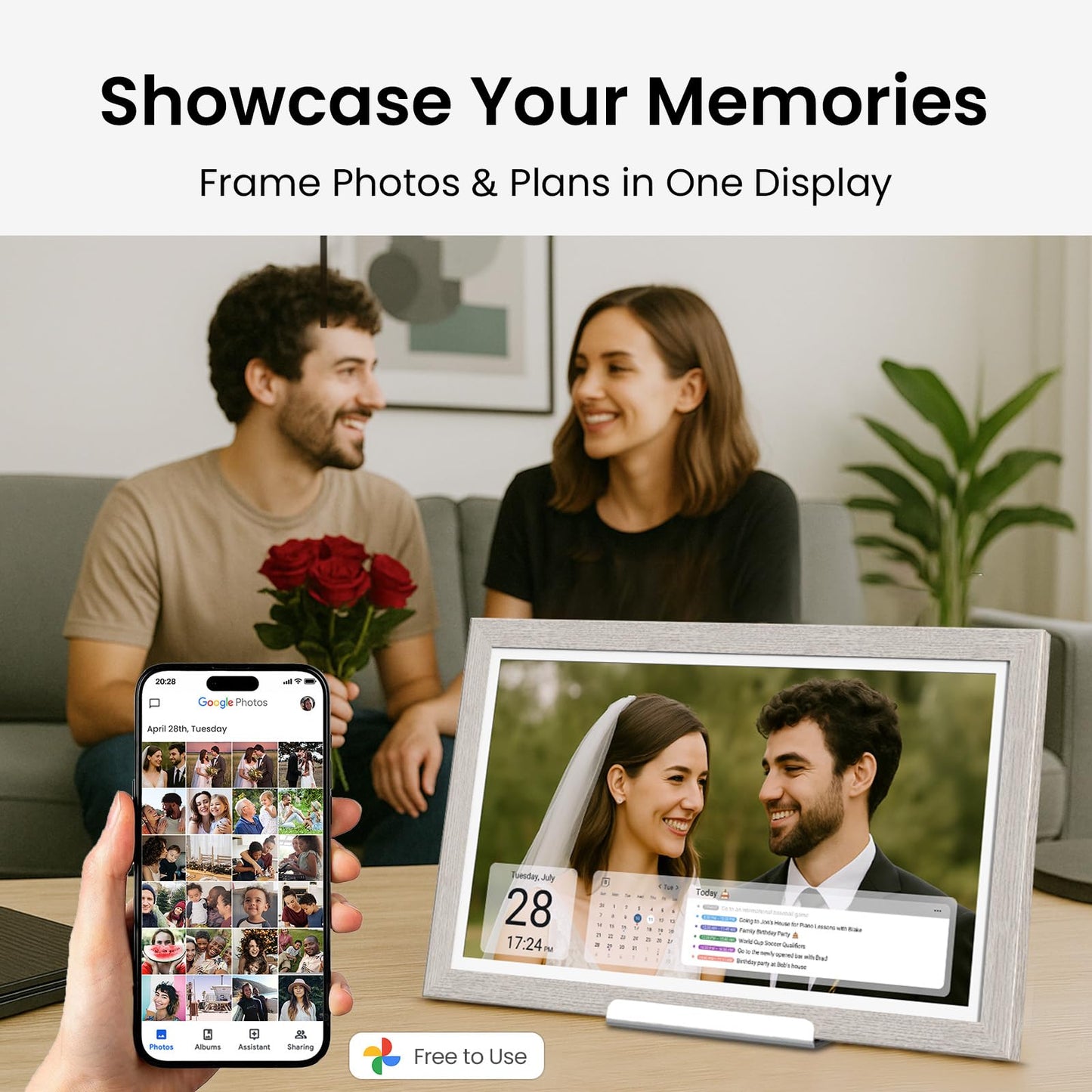 ApoloSign Digital Calendar: Electronic Calendar, Smart Touchscreen Interactive Display for Chore Chart, Family Schedules Planner, Supports All Apps via Google Play (Gray, 15.6-inch)