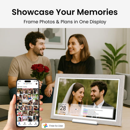 ApoloSign Digital Calendar: Electronic Calendar, Smart Touchscreen Interactive Display for Chore Chart, Family Schedules Planner, Supports All Apps via Google Play (Gray, 15.6-inch)