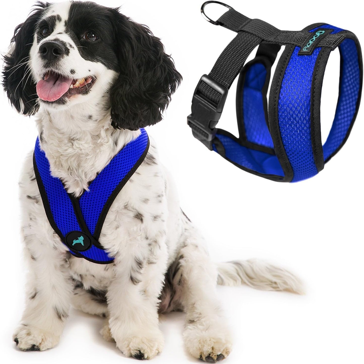 Gooby Choke Free Comfort X Soft Harness, Blue, Small