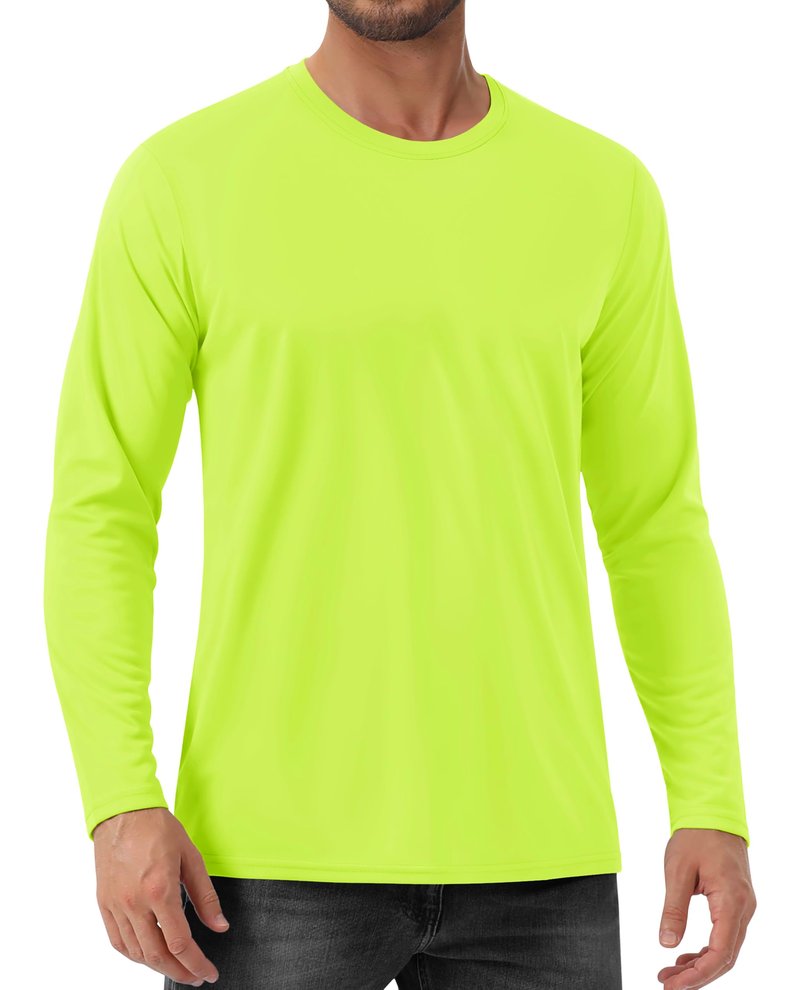 EKLENTSON Mens SPF Shirts Sun Protection Quick Dry Active Shirts Rash Guard for Swimming Outdoor Workout Light Grey XXL