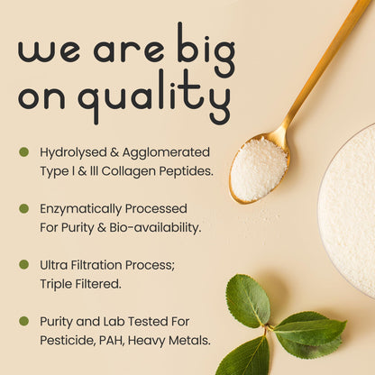 Bovine Collagen Powder 500g | 50 Servings | Highly Bioavailable Hydrolyzed Collagen Supplements for Women | Bovine Pure Peptides Powder High Strength Supplements for Women & Men | VitaBright