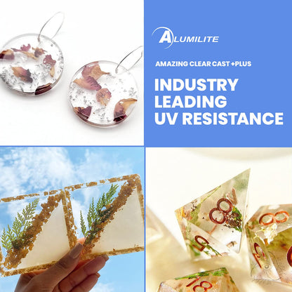 Alumilite Amazing Clear Cast Plus Epoxy Resin Kit for Making and Molding, UV, Plastic Coating, Casting for Countertops, Cups, Tumblers, High-Gloss, Glass Finish - 16 oz (8 oz Part A + 8 oz Part B)