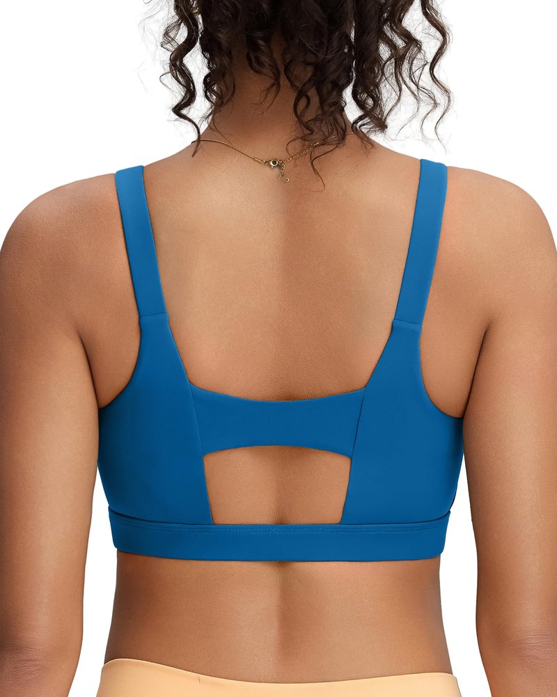 RUNNING GIRL Sports Bras for Women High Support,Molded Cups High Impact Sports Bra for Women Large Bust(3050_Dark Blue_M)