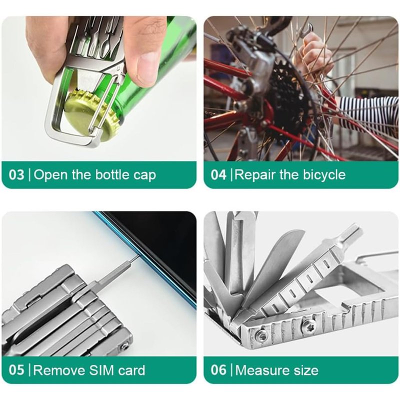 12 in 1 Mini Multi Tool, Portable Keychain Multitool, Needle Nose Pliers, Bottle Opener, Keychain Multitool Tool Compact Pocket Size for Outdoors Camping