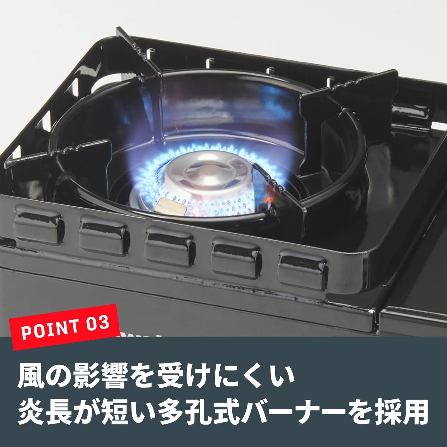 Iwatani Cassette Stove, Gas Tough Maru Jr. Made in Japan, Dutch Oven Compatible, Black