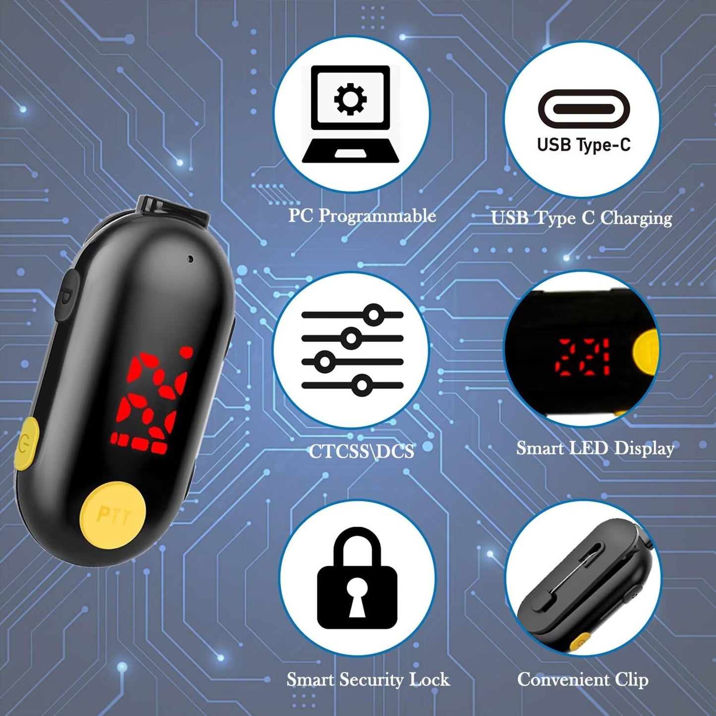 ELIDAIP T-M9 Super Mini Walkie Talkies with Earpieces Mini Two Way Radios