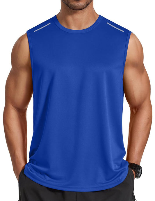 COOFANDY Mens Royal Blue Tank Top Summer Muscle Sleeveless Shirts for Men Casual Breathable Tanks Shirt XX-Large