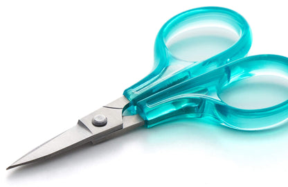 Beaditive Detail Craft Scissors Set (2 Pc.) Curved and Straight, Sharp, Compact | Sewing, Embroidery, Paper Cutting, Crafting | Stainless Steel | Protective Cover (Green)