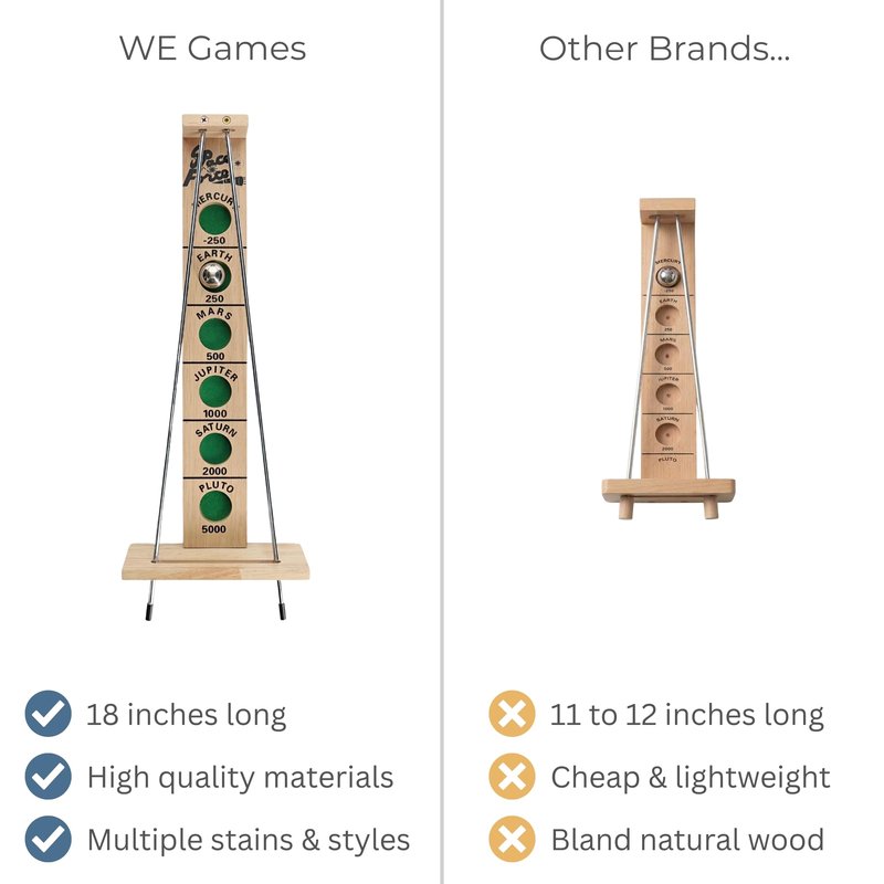 WE Games Shoot the Moon - Classic Solid Wood Rolling Ball Game for Family Fun & Skill Building, Enhances Social Skills, Patience & Perseverance