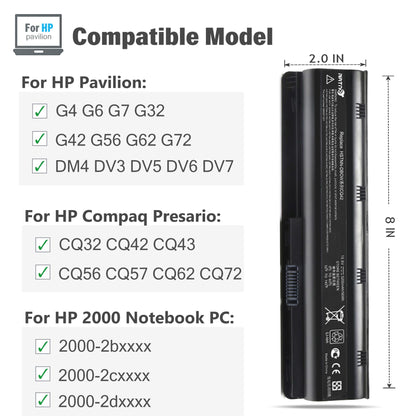 593553-001 593554-001 MU06 MU09 Extended Laptop battery for HP Pavilion G6 G7 G62 G72 G4 / 2000 Notebook PC / DV6 DV7 DM4 / Compaq Presario CQ32 CQ42 CQ43 CQ56 CQ57 CQ62 CQ72[10.8V 5200mAh 6Cell]