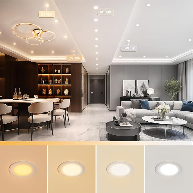 YGS-Tech 2 Inch LED Recessed Lighting, Dimmable Downlight 3W(35W Halogen Equivalent), CRI80, 5000K Daylight White Ceiling Light with LED Driver (24 Pack)