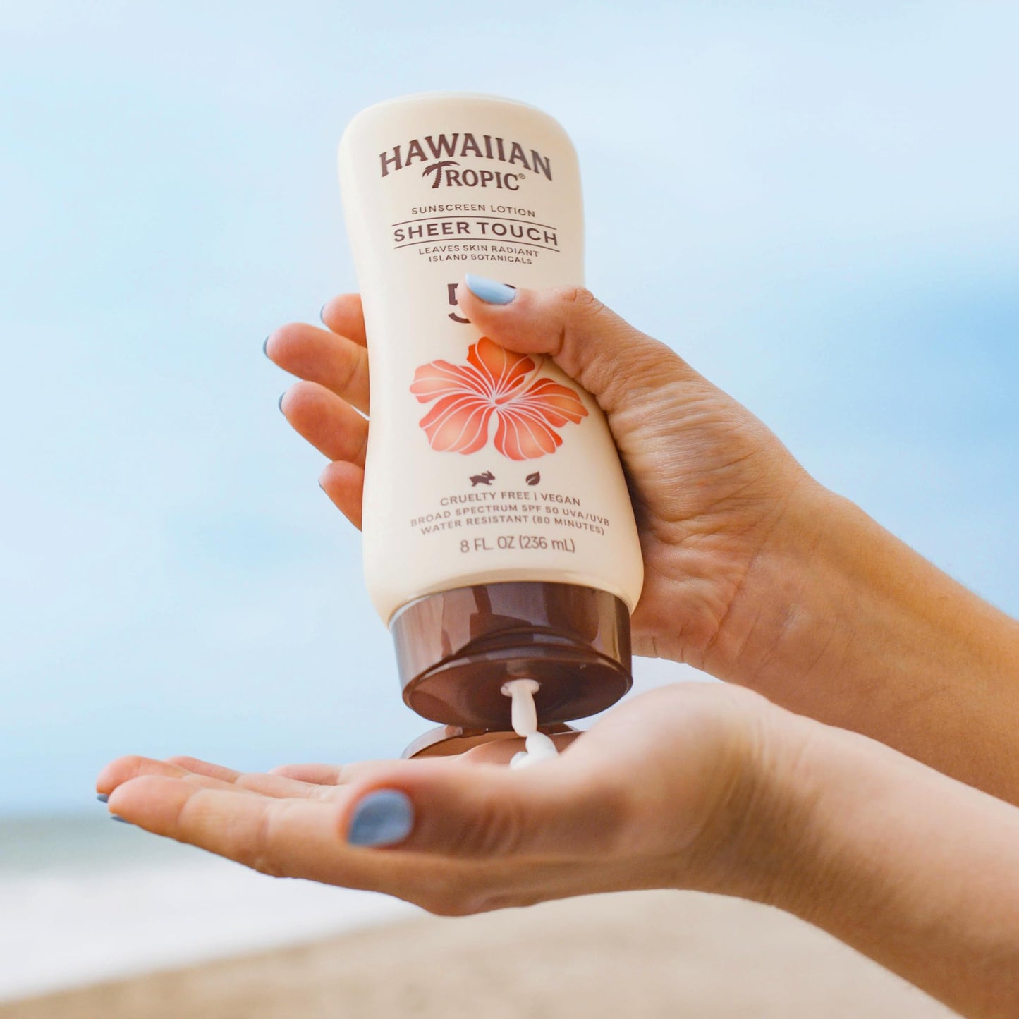 Hawaiian Tropic Sheer Touch Lotion Sunscreen SPF 70, 8oz | Broad Spectrum, Oxybenzone-Free, Sunblock Lotion, Hawaiian Tropic Sunscreen SPF 70, 8oz