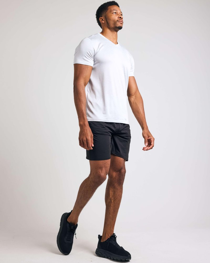 Real Essentials 5 Pack: Men’s V-Neck Dry-Fit Moisture Wicking Active Athletic Tech Performance T-Shirt Set 2, XL, Pack of 5
