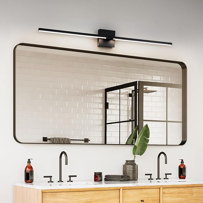 URSOLA Black Bathroom Light Fixtures, 36 inch Modern LED Vanity Lighting Over Mirror, 3CCT Dimmable Wall Sconces for Bedroom