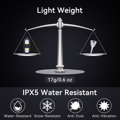 Faxins Rechargeable Running Flashlight, 450 Lumen LED, Black, Compact, Waterproof, 7.5 Hour Runtime