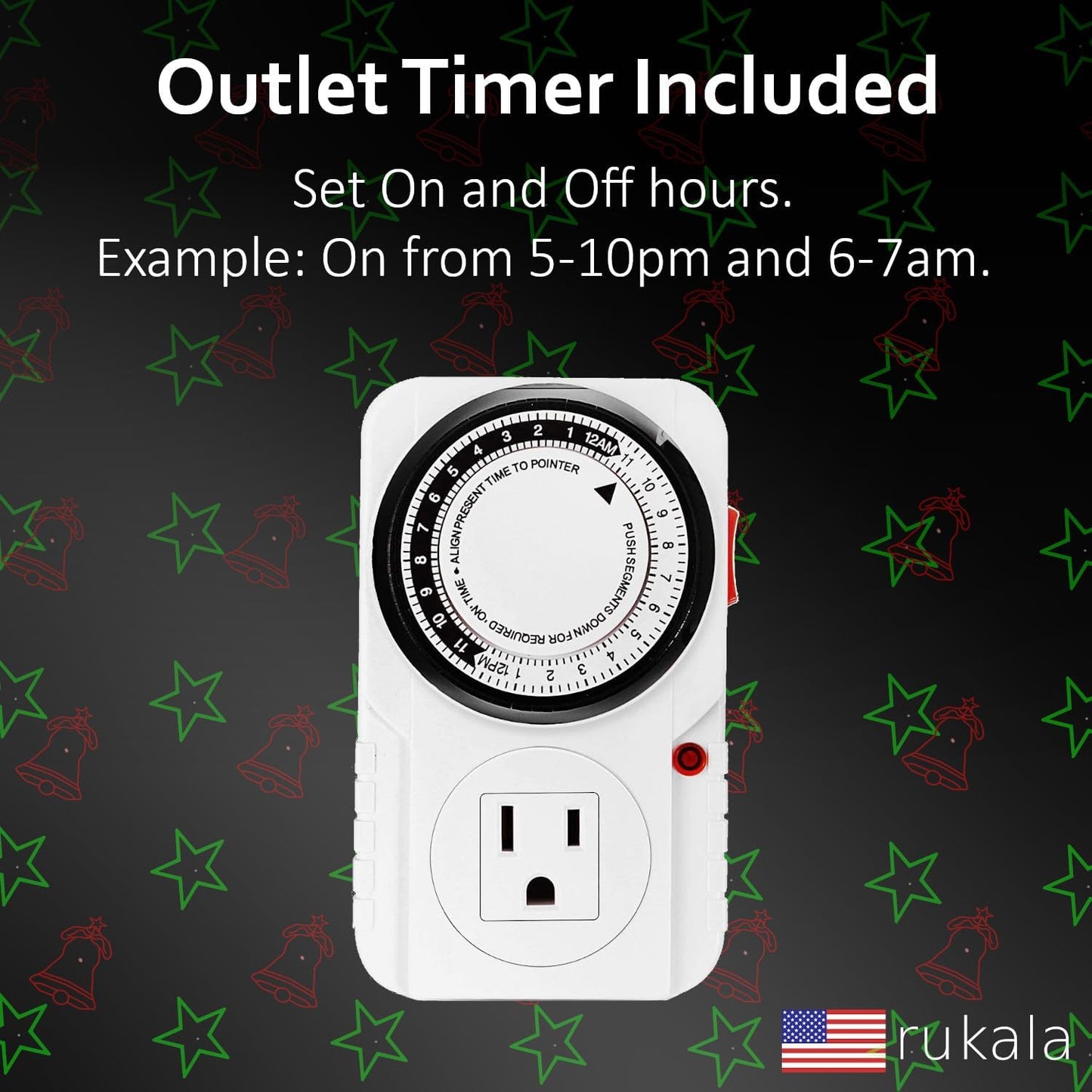 Christmas Projector Laser Lights Outdoor - Outlet Timer and Remote Included - 18 Patterns - Red and Green