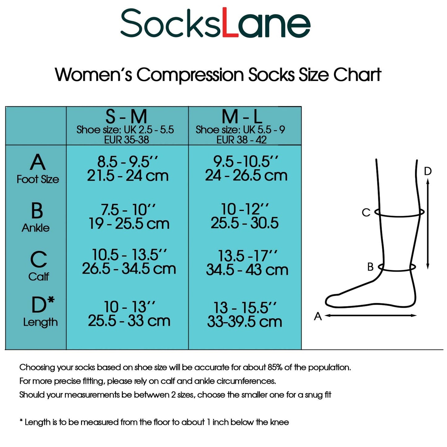 SocksLane Cotton Compression Socks 15-20 mmHg Class 1 Support Knee-High (Gray Stripes, Medium-Large)