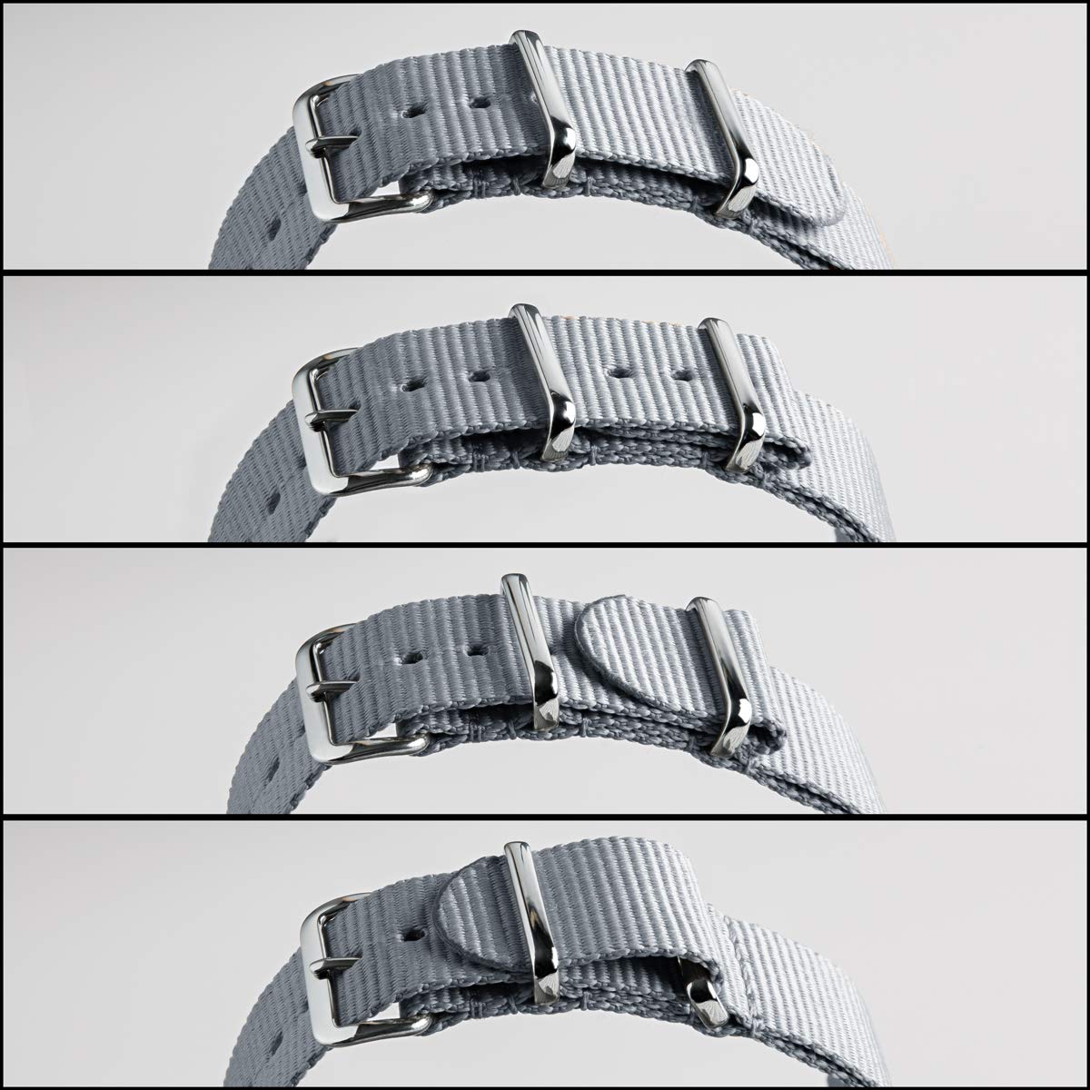 Archer Watch Straps - Classic Nylon NATO Watch Bands (Black/Gray, 20mm)