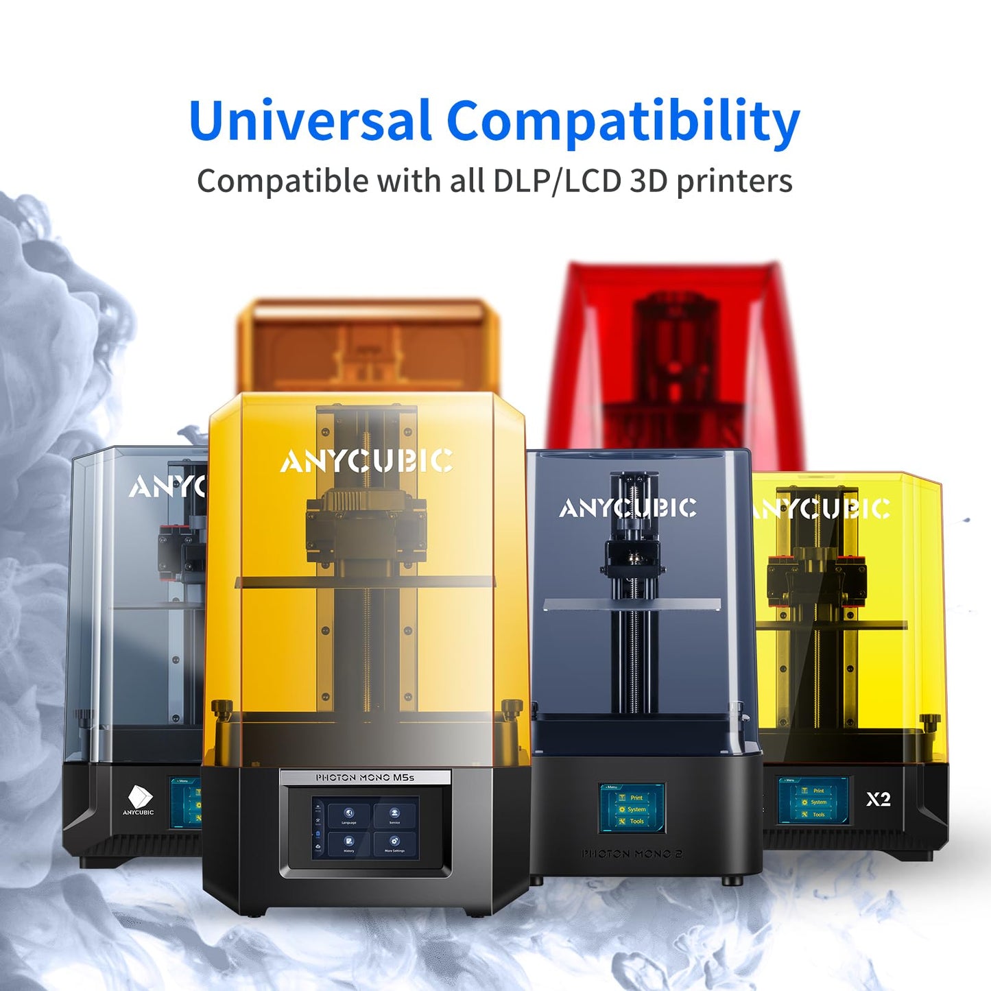 ANYCUBIC 3D Printer Resin 1KG, Standard 405nm UV Fast Curing Photopolymer Resin with High Precision and Low Shrinkage for 8K/14K LCD Resin 3D Printer, Grey