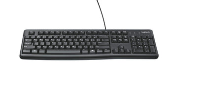 Logitech K120 Wired Business Keyboard, Black & M185 Wireless Mouse, 2.4GHz with USB Mini Receiver, 12-Month Battery Life, 1000 DPI Optical Tracking, Ambidextrous, Grey