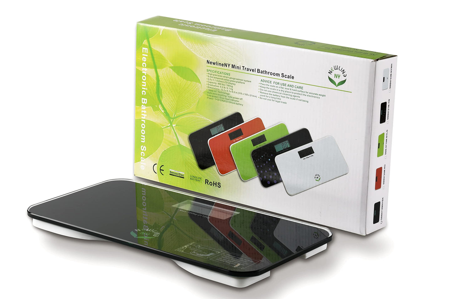 NewlineNY Lightest Step On Super Mini Travel Bathroom Scale, SBB0638SM-GN Green