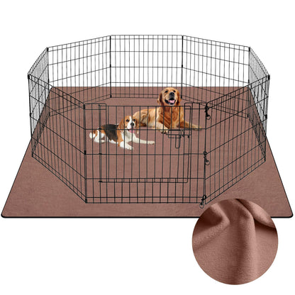 Barpor 183cm x 183cm Washable Pee Pads for Dogs Coffee Thick Reusable Puppy Pads Strong Absorbing Leak-Proof Dog Whelping Mats Chew-Proof Non-Slip Dog Playpen Pads