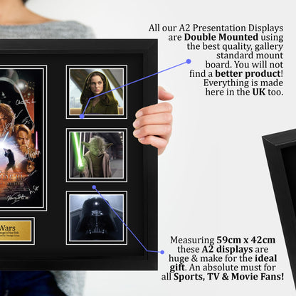 HWC Trading Star Wars Revenge of the Sith Gifts Printed Signed Autograph Picture for Movie Memorabilia Fans - A2 Framed
