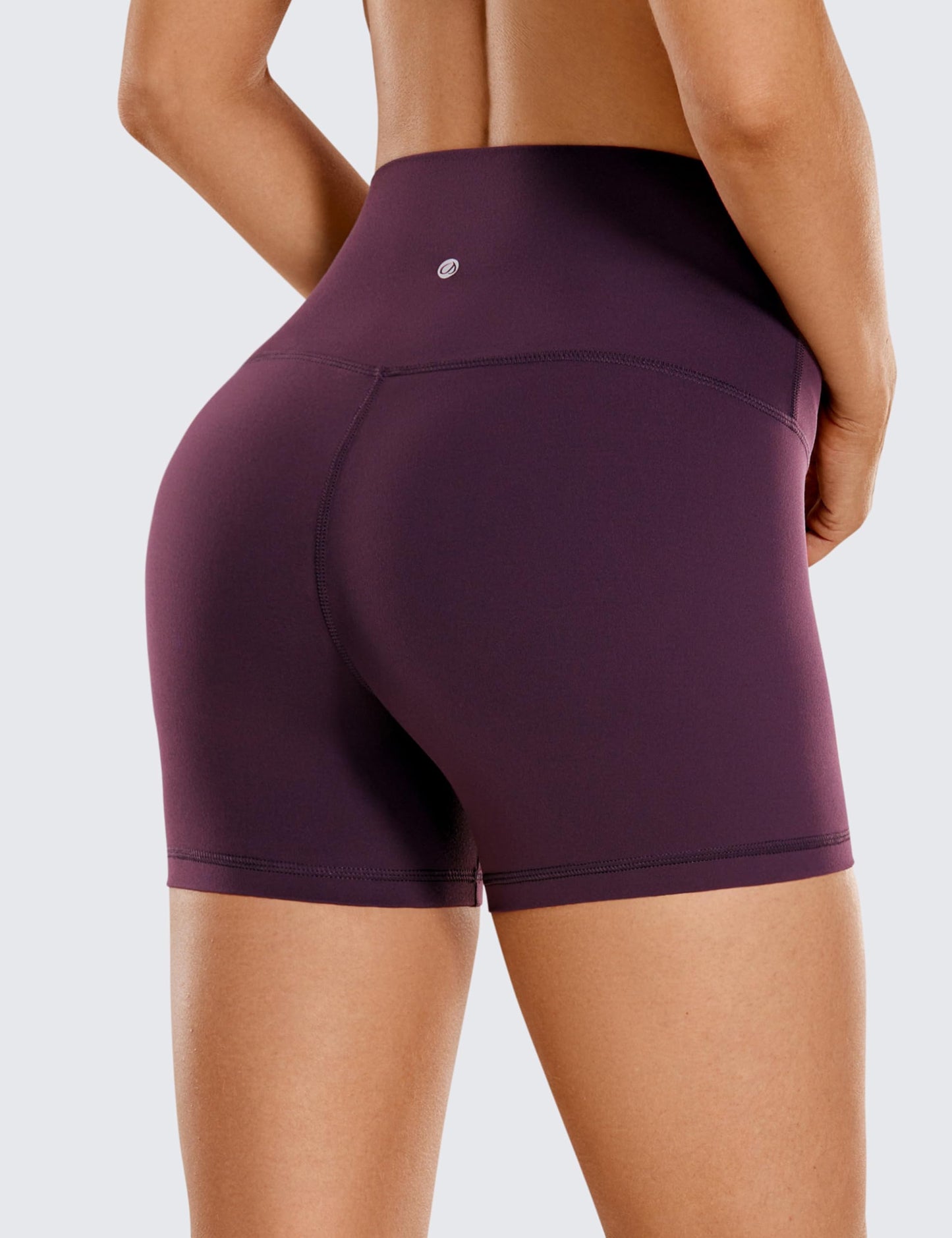 CRZ YOGA Butterluxe Biker Shorts 4'' - High Waisted Booty Workout Volleyball Yoga Womens Spandex Deep Purple Small