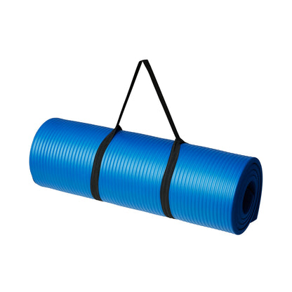 Amazon Basics 1/2 Inch Extra Thick Exercise Yoga Mat with Carrying Strap, Cushioned Support, for Fitness and Gym Workouts