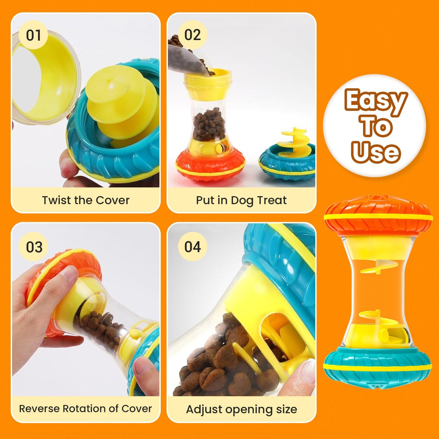BoYoYo Interactive Dog Puzzle Toys for Boredom, Dogs Enrichment Toy to Keep Them Busy, Treat Dispensing Slow Feeder