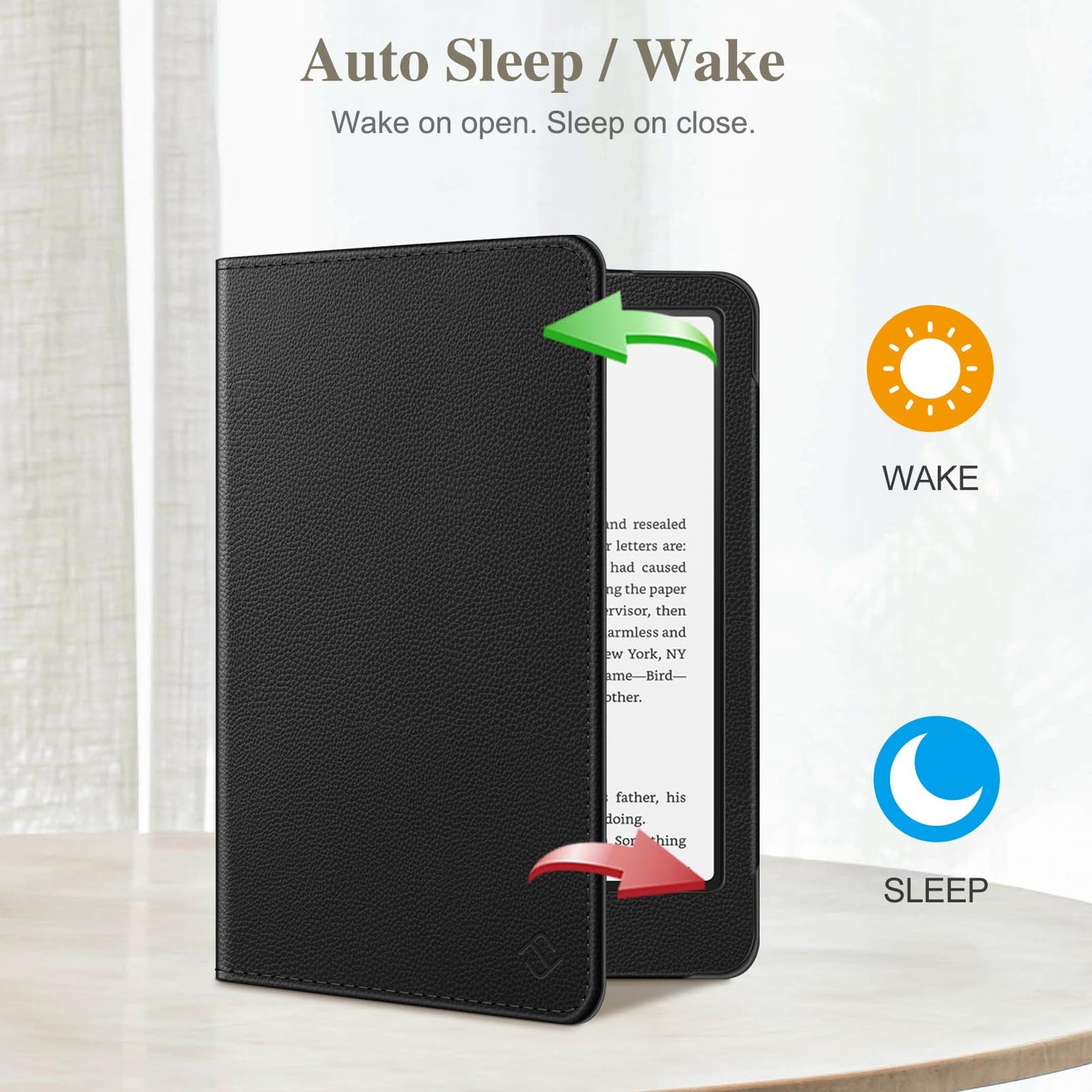 FINTIE Case for 7"/6.8" Kindle Paperwhite(12th/11th Generation-2024/2021) and Kindle Colorsoft Signature Edition - Foldable Stand Cover Auto Wake/Sleep for Paperwhite 2024, Black