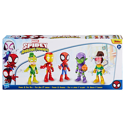 Spidey and his Amazing Friends Marvel, Friends & Foes Pack, 5 Action Figures, 4-Inch, Preschool Super Hero Toys for Kids Ages 3 and Up (Amazon Exclusive)