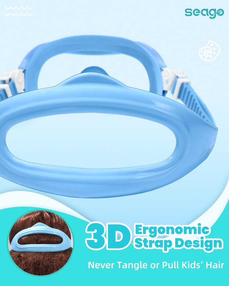 Seago Kids Swim Goggles with Nose Cover for Girls Boys Youth, 2 Pack Clear Vision Swimming Goggles Swim Mask Pool Goggles No Leaking Tempered Glasses for Kids 6-14 4-7 8-14 3-5 8-12 3-6