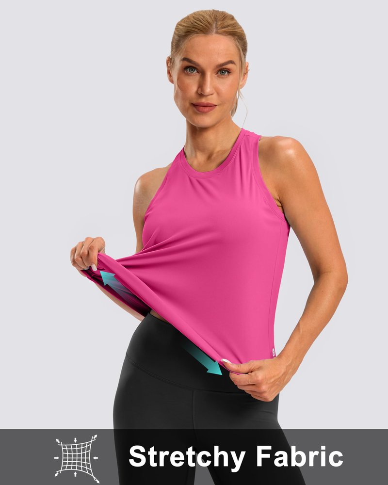 G Gradual Women's Workout Tank Tops Racerback Athletic Yoga Tops Loose Fit Sleeveless Running Gym Sports Shirts for Women(Magenta,XXL)