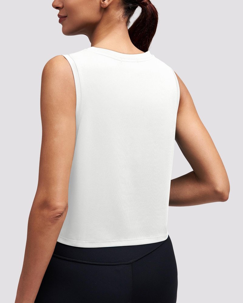 Alaroo Womens Workout Tank Tops Sleeveless Athletic Tank Tops for Woman Yoga Tennis Running Hiking Pilates Loose Fit Crop Summer Womens Tank Top White M 2026