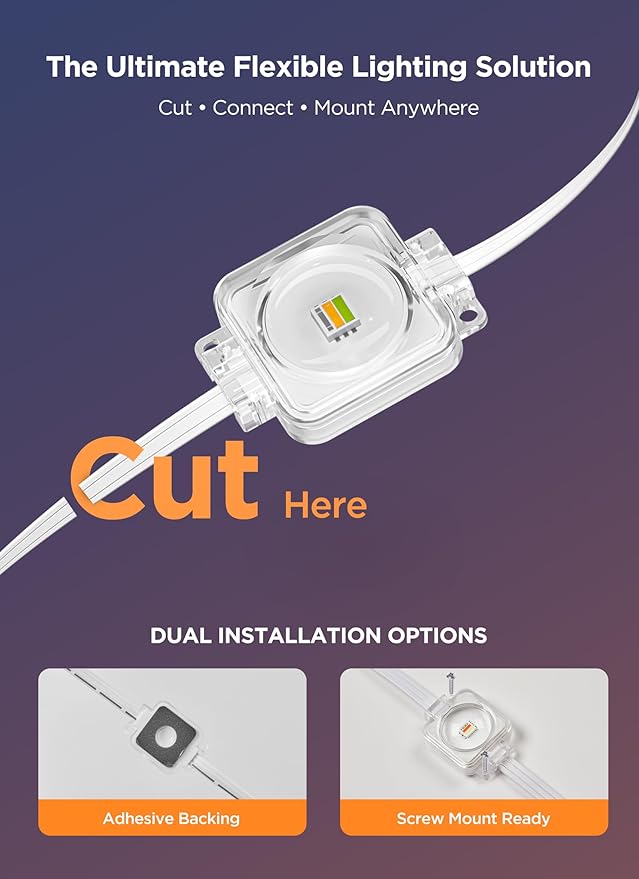 Permanent Outdoor Lights, 50FT with 32 Smart RGBIC LED Lights, DIY Scene Mode, IP68 Waterproof Christmas Lights for Daily and Accent Lighting, Outdoor Decor, House Roof, Holiday Decorations