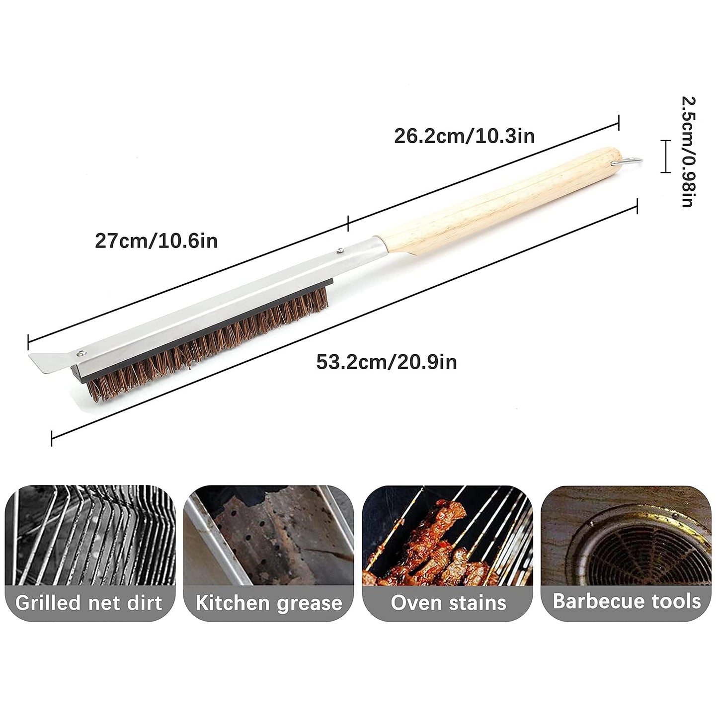 Pizza Oven Brush - Pizza Stone Brush, Pizza Oven Accessories, Cleaning Brush, Pizza Stone Cleaner, Pizza Oven Tools, Outdoor Cooking Tool, Grill Utensils