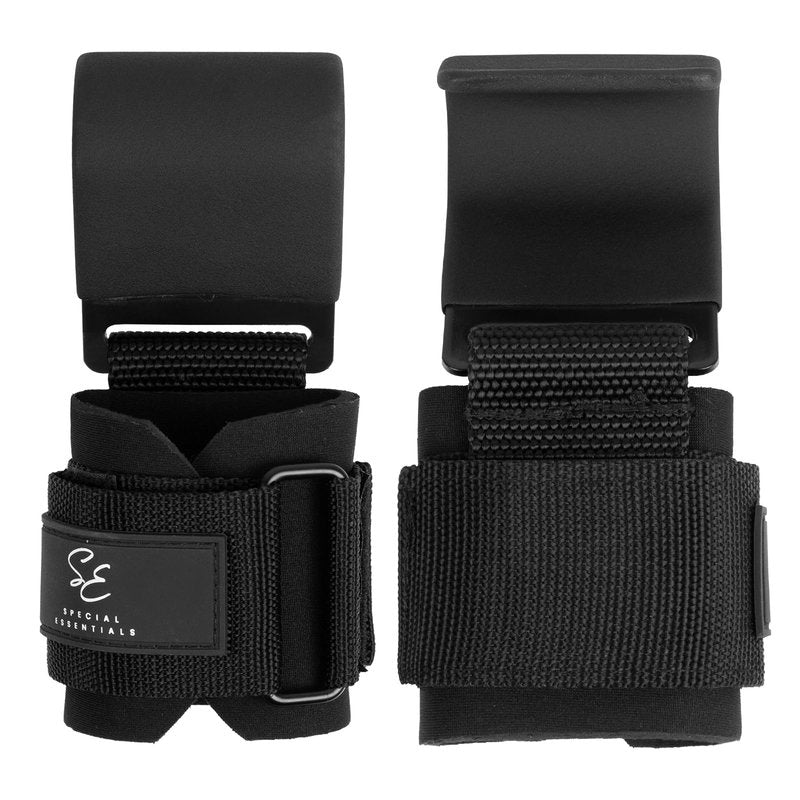 Special Essentials Weight Lifting Hooks - 1 Pair of Premium Steel Hooks with Padded Wrist Straps for Enhanced Grip & Support During Heavyweight Lifting, Pull-Ups, Powerlifting, Deadlifts, and Rows