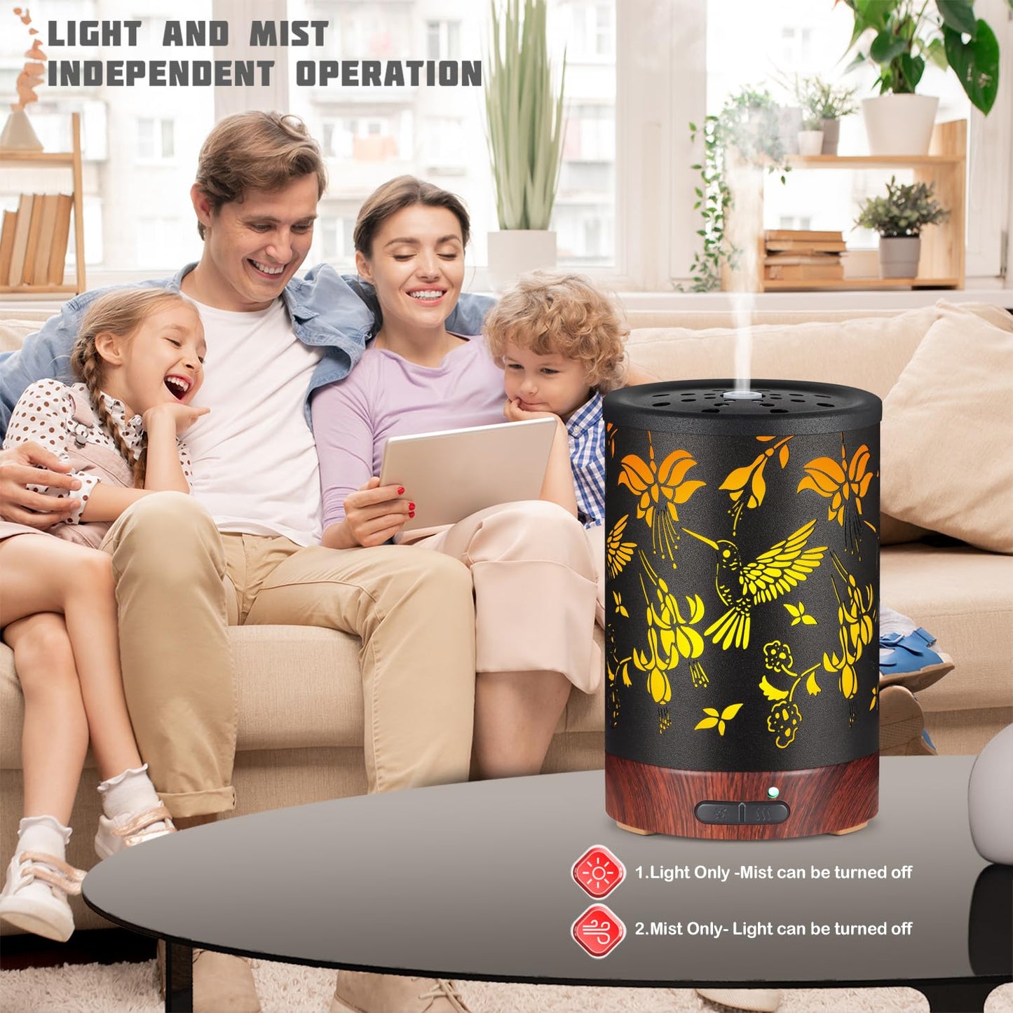Essential Oils Diffuser,Aromatherapy Diffuser,Birthday for Women Mom Grandma,Metal Cool Mist Humidifier with 7 Colors Lights Waterless Auto Off Air Diffusers (Dragonfly)