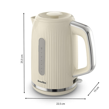 Breville Bold Vanilla Cream Electric Kettle | 1.7L | 3kW Fast Boil | Cream & Silver Chrome [VKT223]
