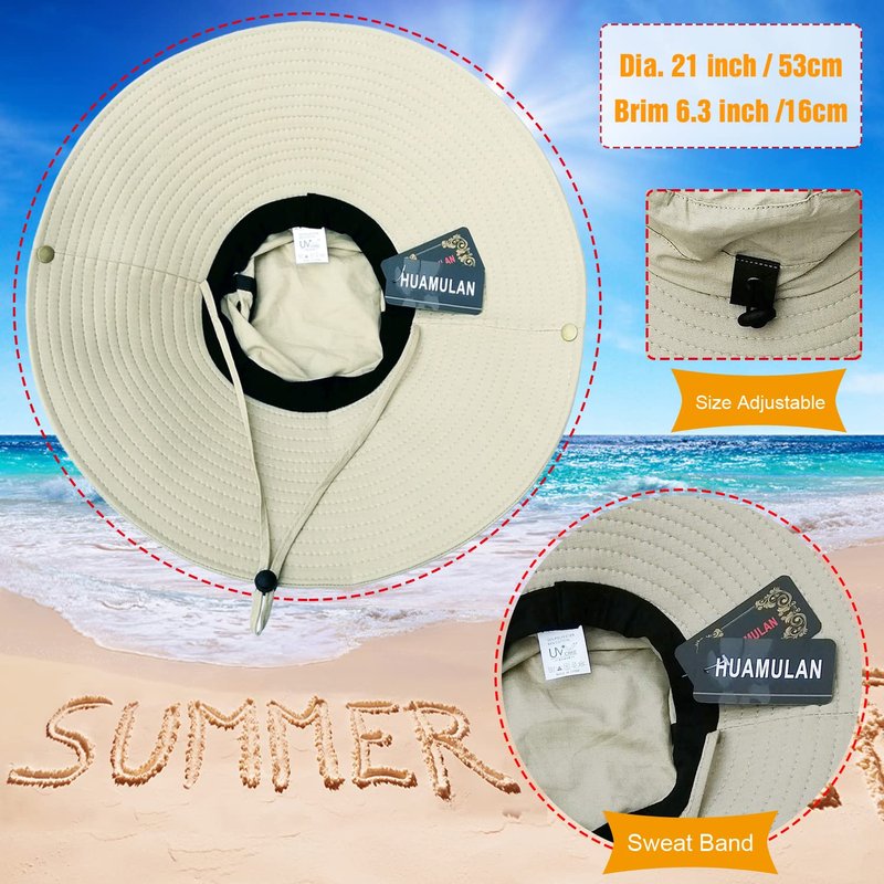 HUAMULAN Wide Brim Sun Hats Men and Women Bucket Safari Fishing Hat for Hiking Garden Lawn Work Camping Outdoor